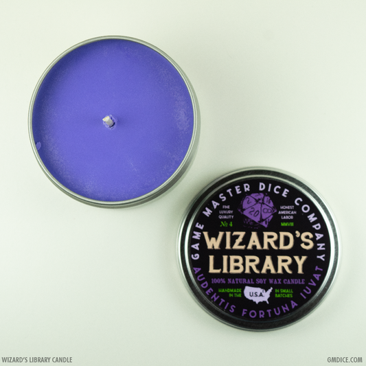 Wizard's Library Gaming Candle: 2oz Tin - QuestChest