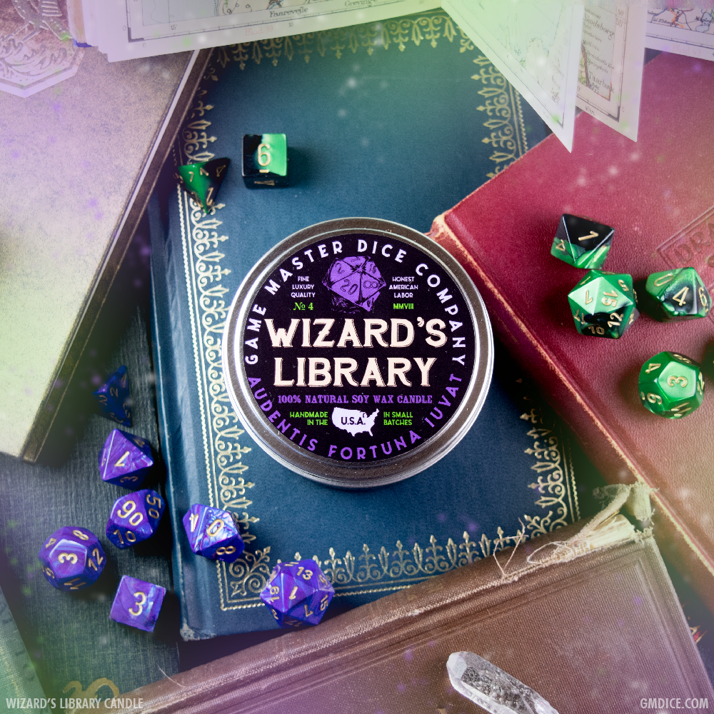 Wizard's Library Gaming Candle: 2oz Tin - QuestChest