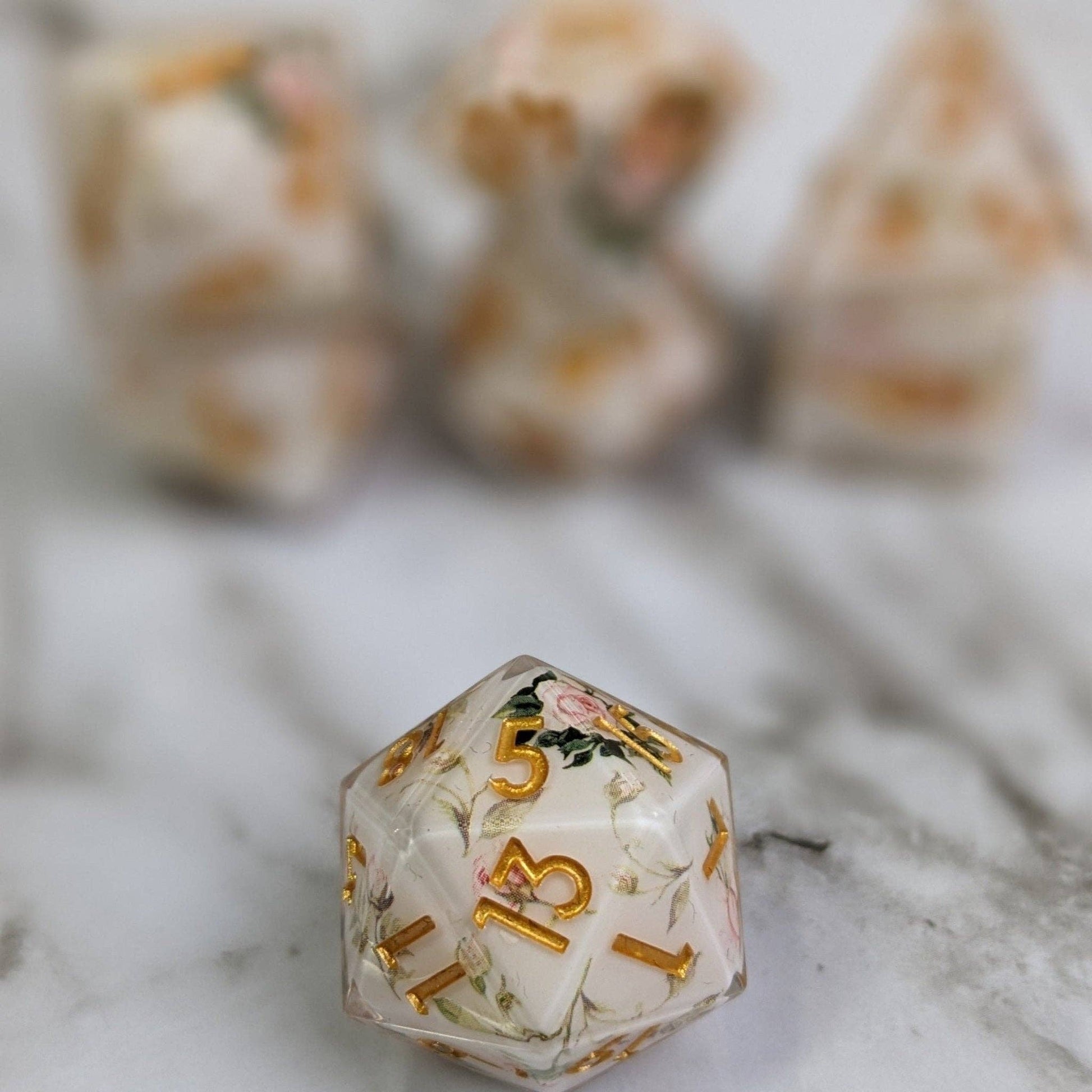 Gilded Garden - 7 Piece Luxury Dice Set - QuestChest