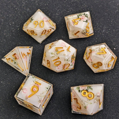 Gilded Garden - 7 Piece Luxury Dice Set - QuestChest