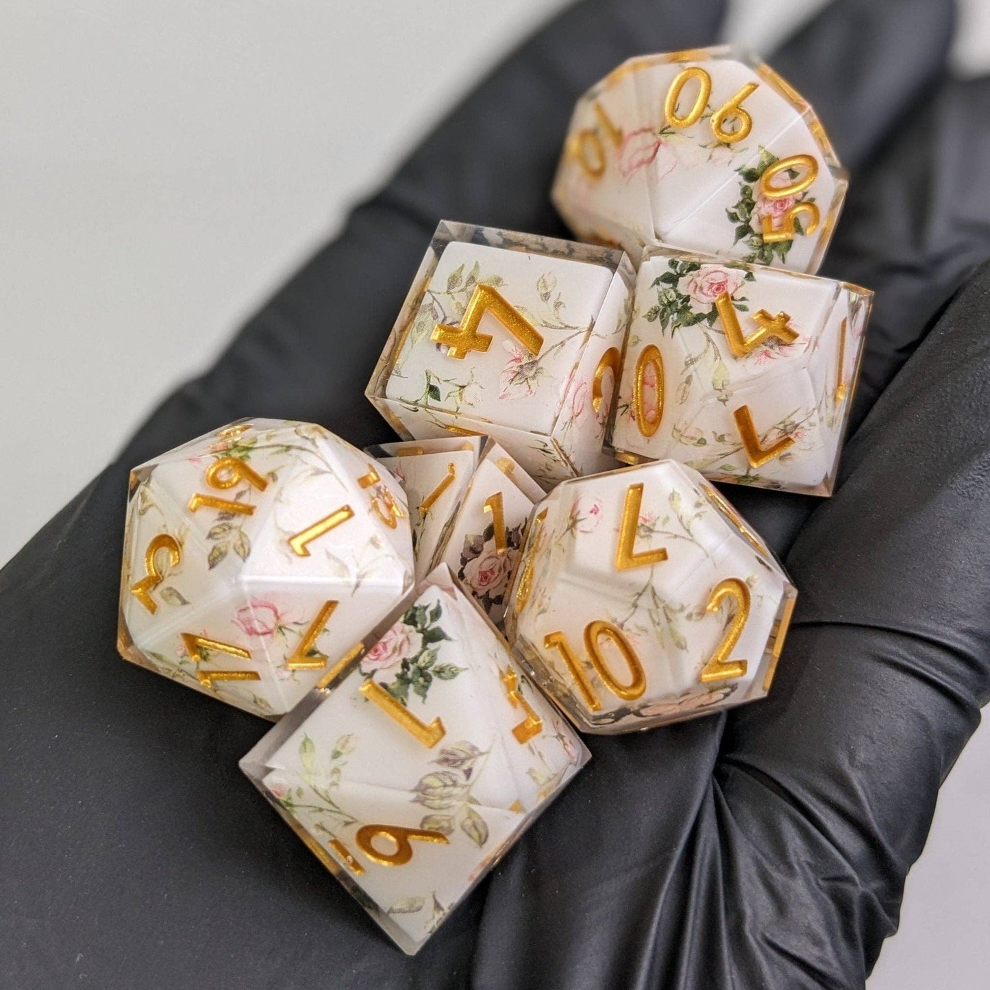 Gilded Garden - 7 Piece Luxury Dice Set - QuestChest