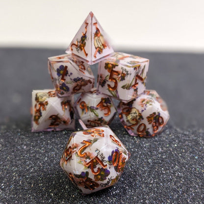 Copper Blossom - 7 Piece Luxury Dice Set - QuestChest