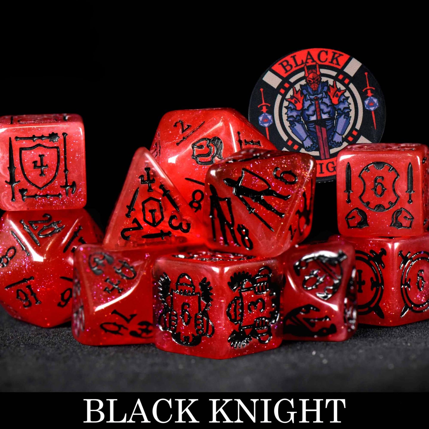Black Knight - 11 Dice Set - QuestChest