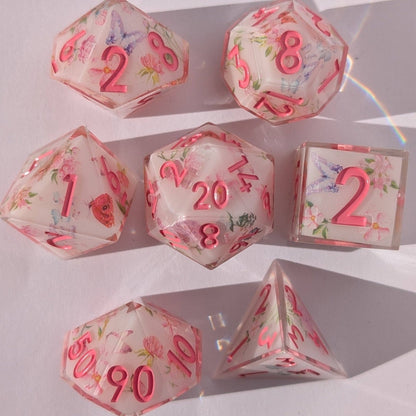 Flutterfey Bloom - 7 Piece Luxury Dice Set - QuestChest
